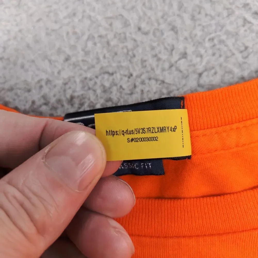 Polo Ralph Lauren Shirt Mens Medium Orange Classic Fit Polo Ski Graphic Tee